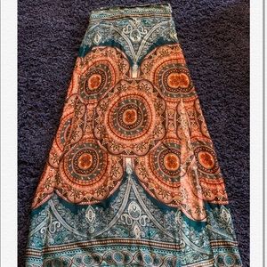 Boho Maxi Skirt with Slit